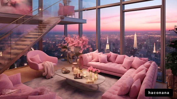 スタイリッシュな高層リビング