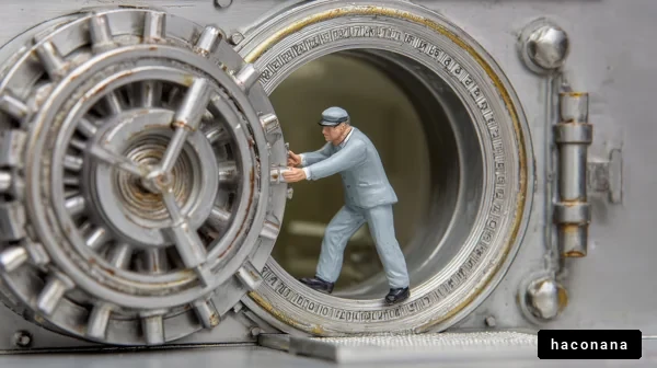 金庫を開けるミニチュア