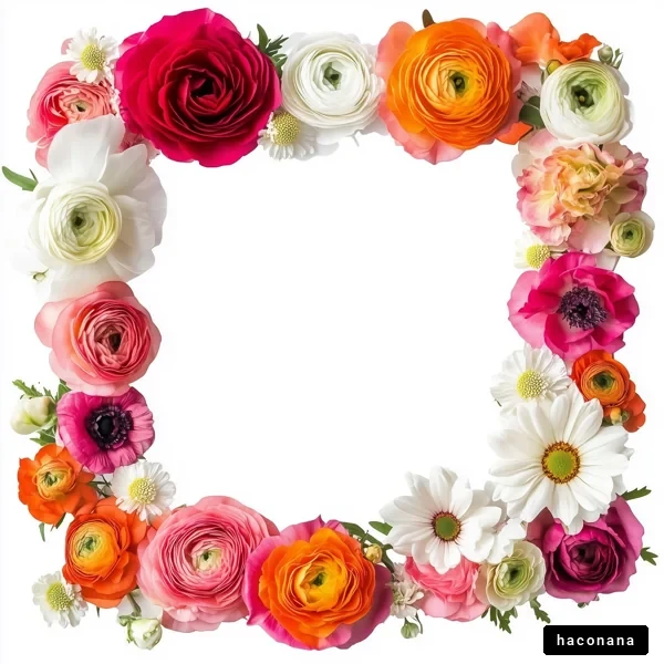 色とりどりの花のフレーム