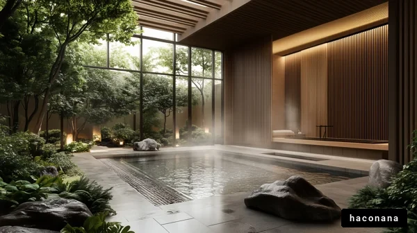 自然に囲まれた温泉風景