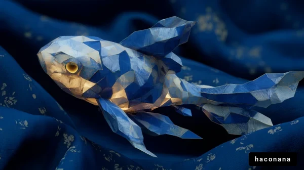 青い魚のポリゴンアート