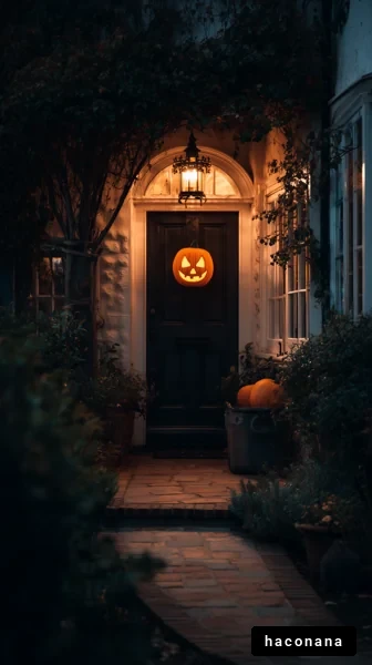 ハロウィンの玄関飾り