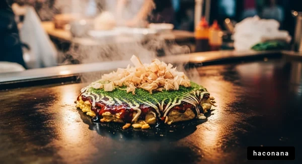 熱々のお好み焼き