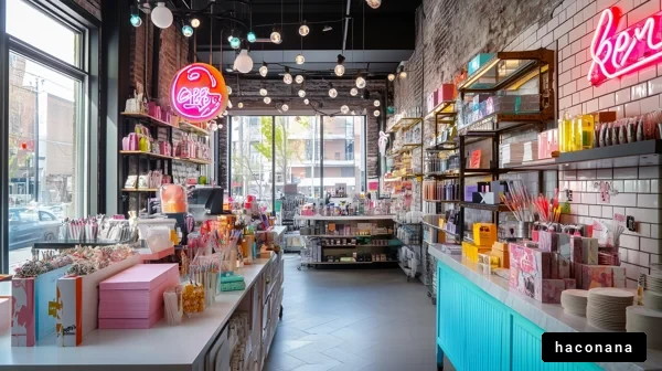 カラフルな雑貨店の内部