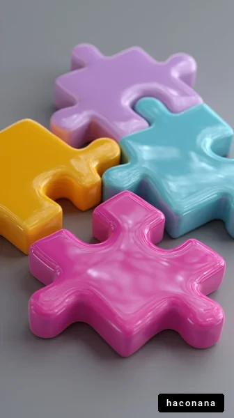 カラフルなパズルピース