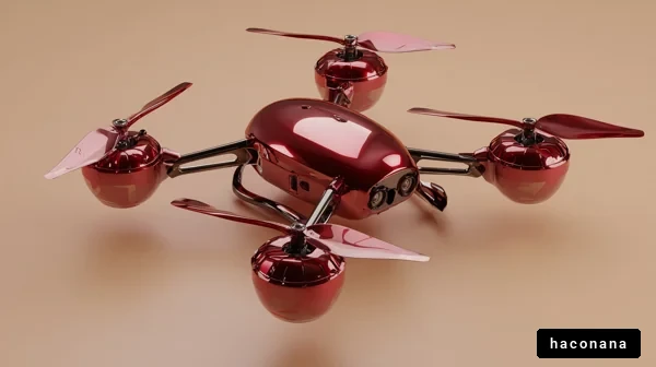 赤いドローンの3Dモデル