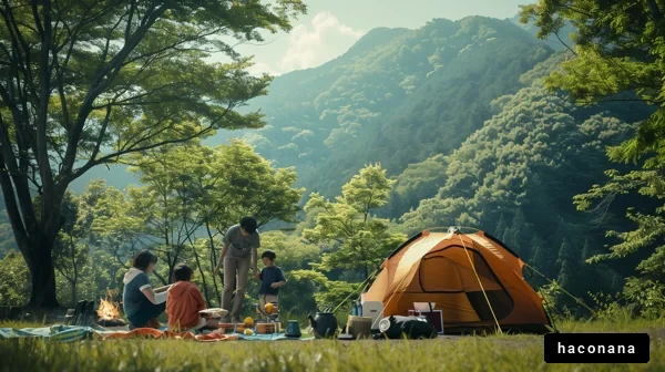 自然の中でのキャンプ