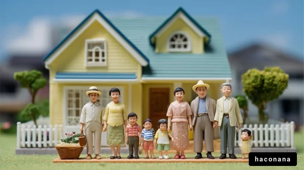 家族と家の風景