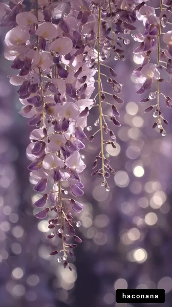 紫色の花と光の粒