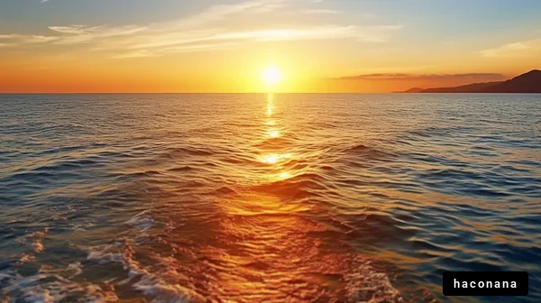 美しい夕日の海景