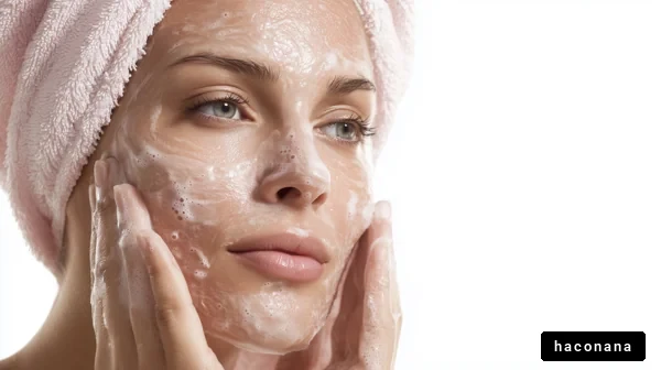 美肌のための洗顔シーン