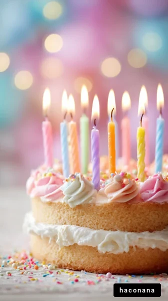 カラフルな誕生日ケーキ