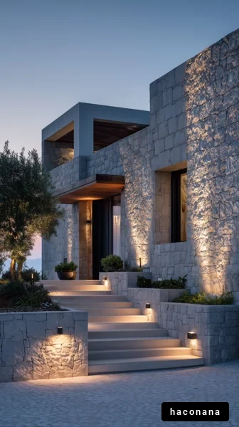 美しい石造の家の外観