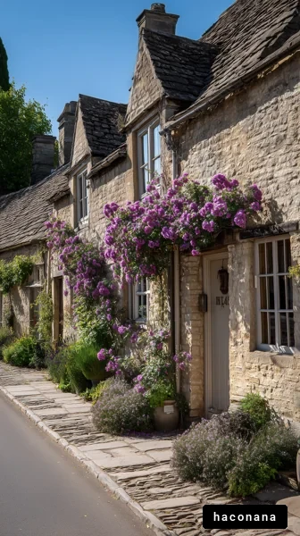 美しい花が咲く家