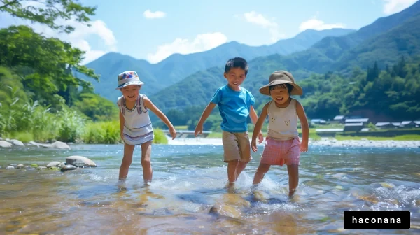 川遊びを楽しむ子どもたち