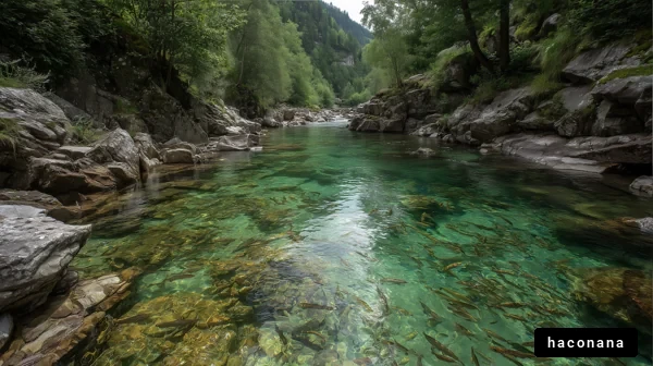透明度の高い清流の風景