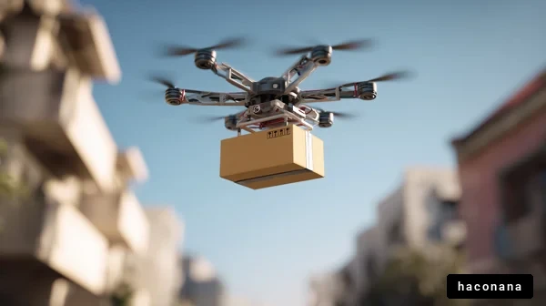 ドローンが配達する光景