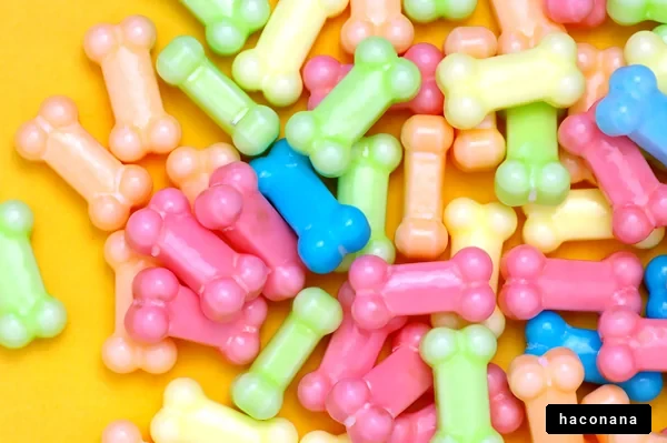 カラフルな犬の骨おもちゃ