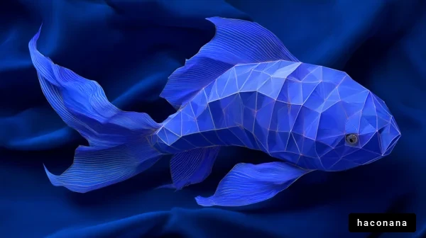 青い魚のポリゴンアート