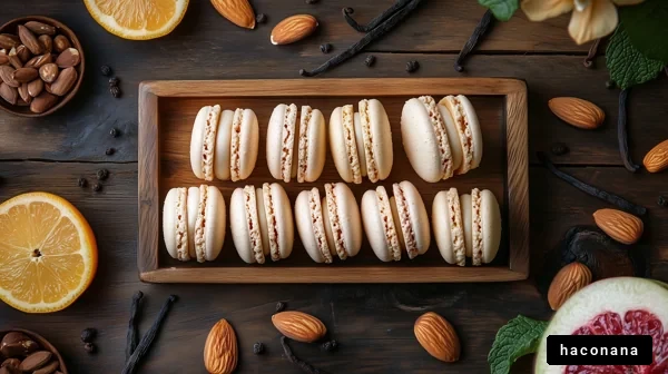 マカロンの美味しそうな盛り付け