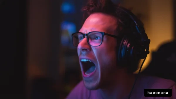 ゲームに夢中な男性