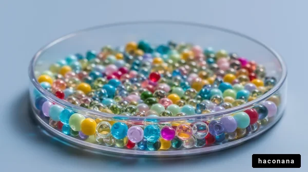 カラフルなビーズの皿