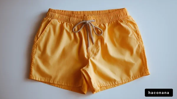 鮮やかな黄色の水着短パン