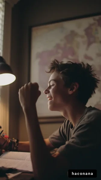 勉強に励む少年の姿