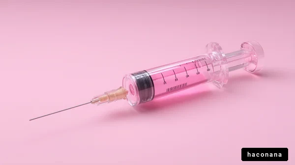 ピンクの注射器