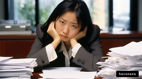 仕事のストレスを感じる女性