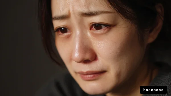 悲しみの表情を持つ人