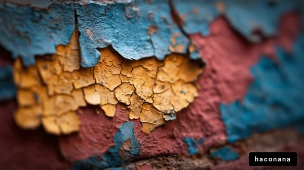 色褪せた塗装のアップ