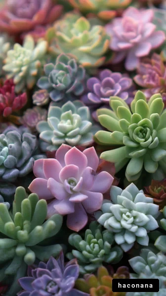 多肉植物の華やかな群生