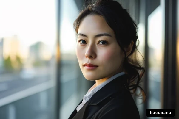 オフィスでの女性ポートレート