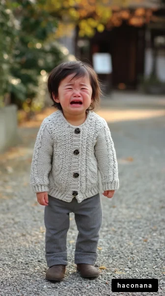 泣いている子供の写真