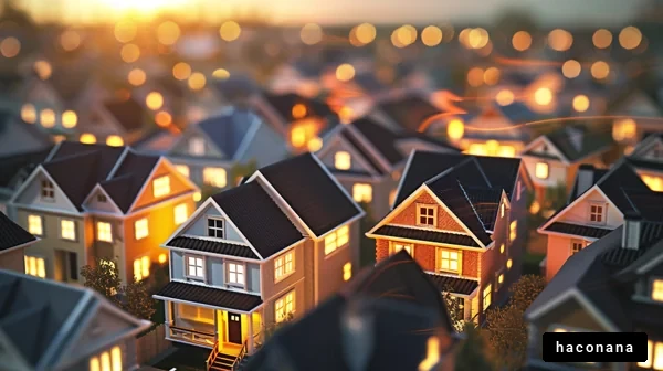 夕暮れの住宅街の風景