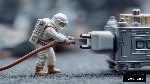 宇宙飛行士と装置の接続