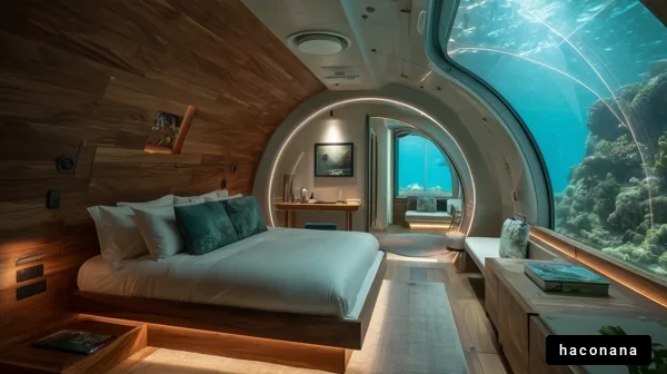 海中のリラックスした寝室