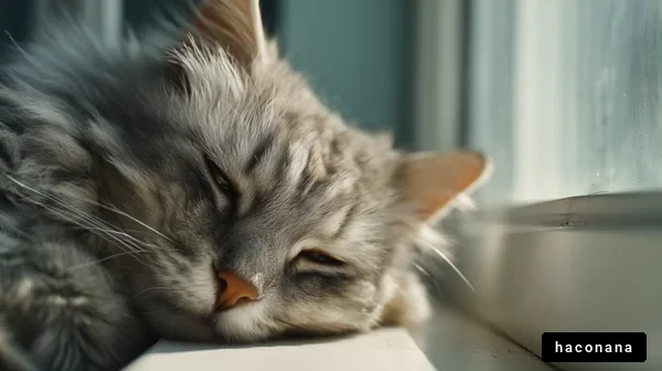 窓辺でくつろぐ猫