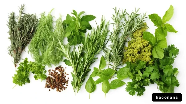 多種多様なハーブの盛り合わせ