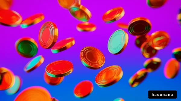 カラフルなコインのアート