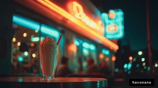 夜のダイナーでの飲み物