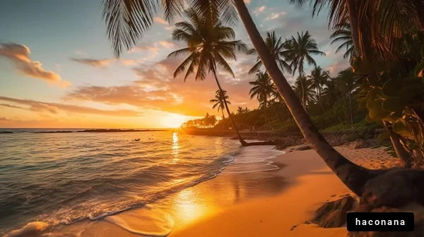 美しいビーチと夕日