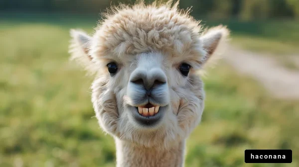かわいいアルパカの笑顔