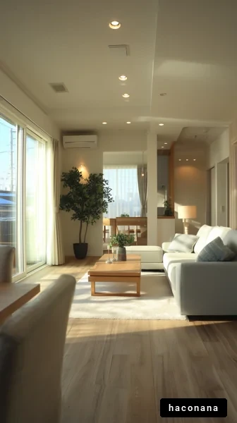 明るいリビングルームの風景