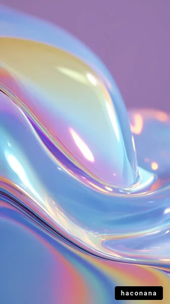 虹色の流れる抽象