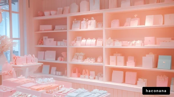ピンクのギフトショップ内観