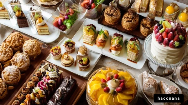 美味しそうなデザート盛り合わせ