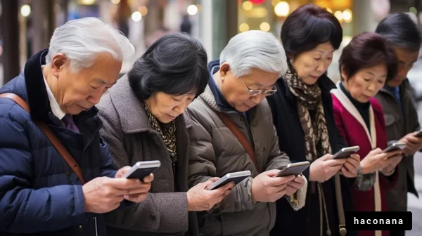 スマホを使うシニアたち