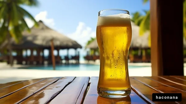 ビーチで楽しむ冷たいビール